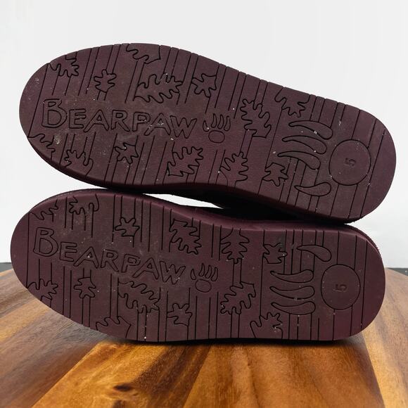 BEARPAW Lori Youth Girls Suede Pull On Boots US Size 5 Berry Purple Boot Snow - Picture 5 of 16